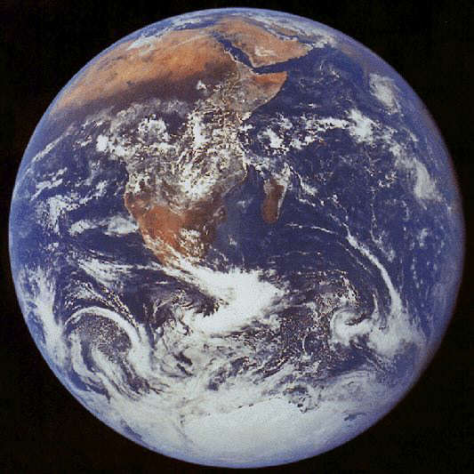 La Tierra vista desde el espacio, el planeta azul.