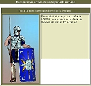 Reconoce las armas de un legionario romano