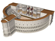 reconstruccion 3D teatro pompeyo roma