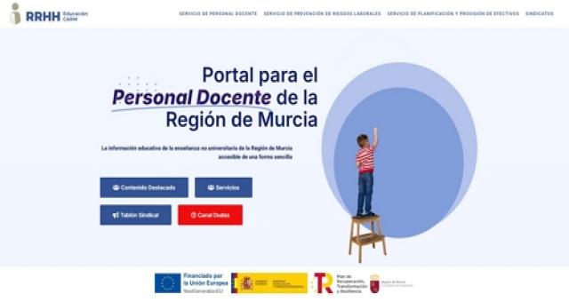 Descripción: Página web de la Dirección General de Recursos Humanos, Planificación Educativa e Innovación