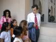 Pedro Duque con los alumnos y profesoras del CEIP Jos M La Puerta de Cartagena
