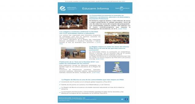 Descripción: La Consejería de Educación edita un boletín informativo semanal para los docentes