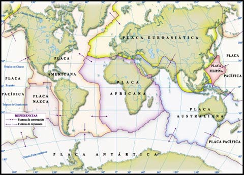 Mapa de las placas litosfricas