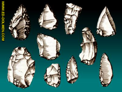 "Industria lítica del Musteriense, hecha por el hombre de Neanderthal. Tomada de www.artehistoria.com"