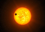 La impresión artística muestra el exoplaneta en tránsito Corot-9b.