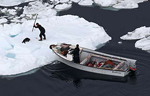 Cazadores de focas en el primer día de la campaña 2010. | AFP